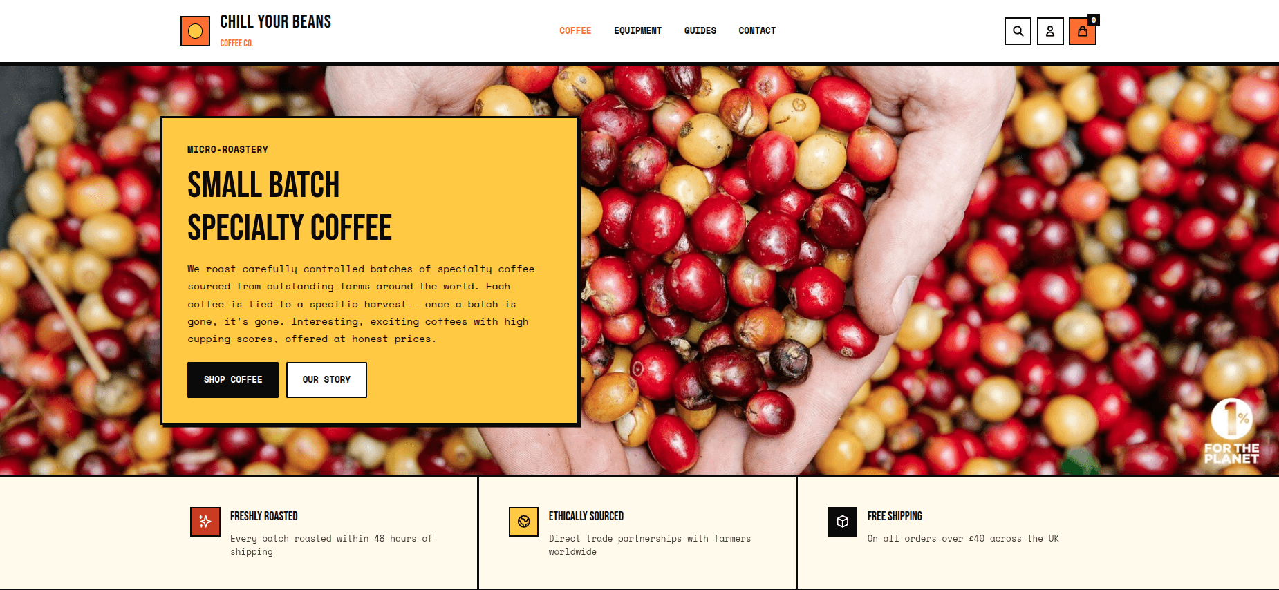 Chill Your Beans Coffee Co. — Small Batch Specialty Coffee storefront built with Hyvä